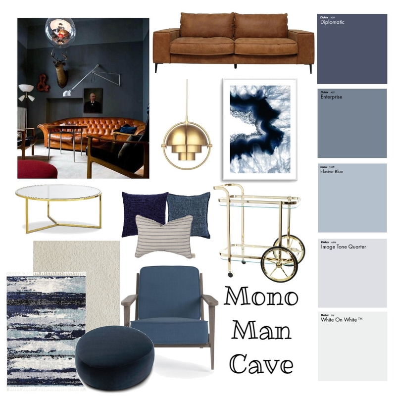 Mono Man Cave Mood Board by KCN Designs on Style Sourcebook