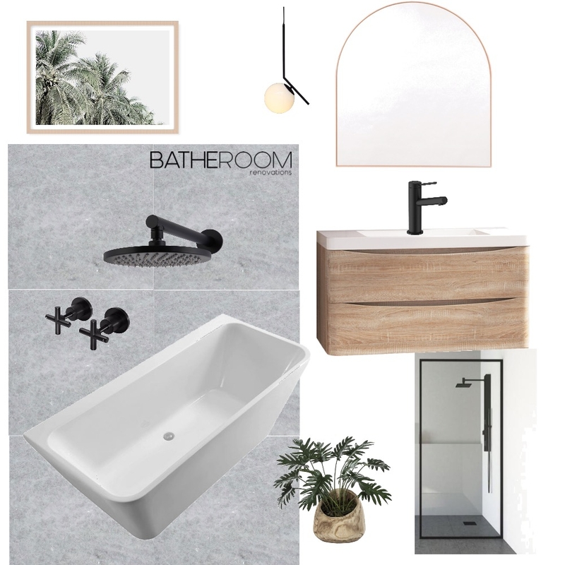 Black and Natural Tones bathroom - greys Mood Board by Bathe Room - Bathroom Renovations Adelaide on Style Sourcebook