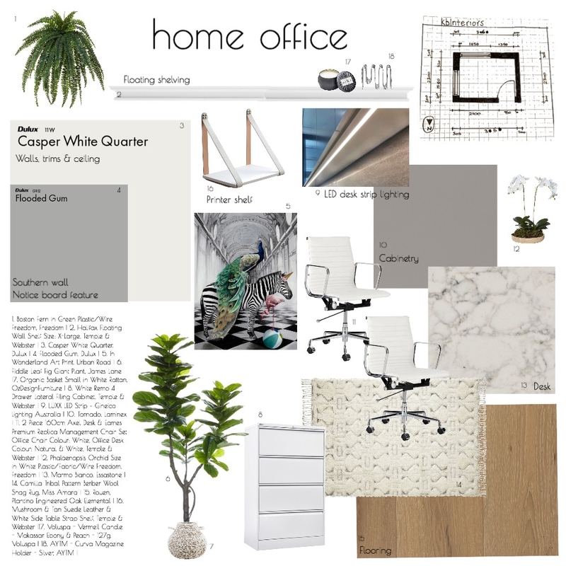 Home office - sample board Mood Board by Katie Buttel Interiors on Style Sourcebook