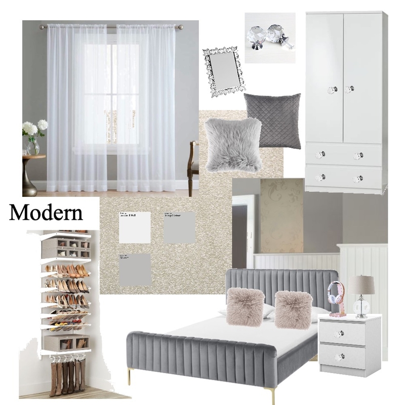 Modern Grey Bedroom Mood Board by Lauramcleaysmith on Style Sourcebook