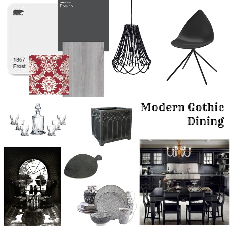 Modern Gothic Dining Mood Board by leahads on Style Sourcebook