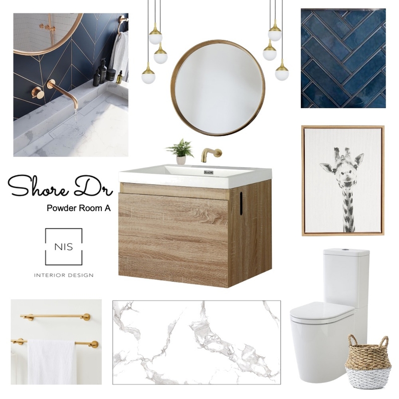 Shore Dr Powder Room (option A) Mood Board by Nis Interiors on Style Sourcebook