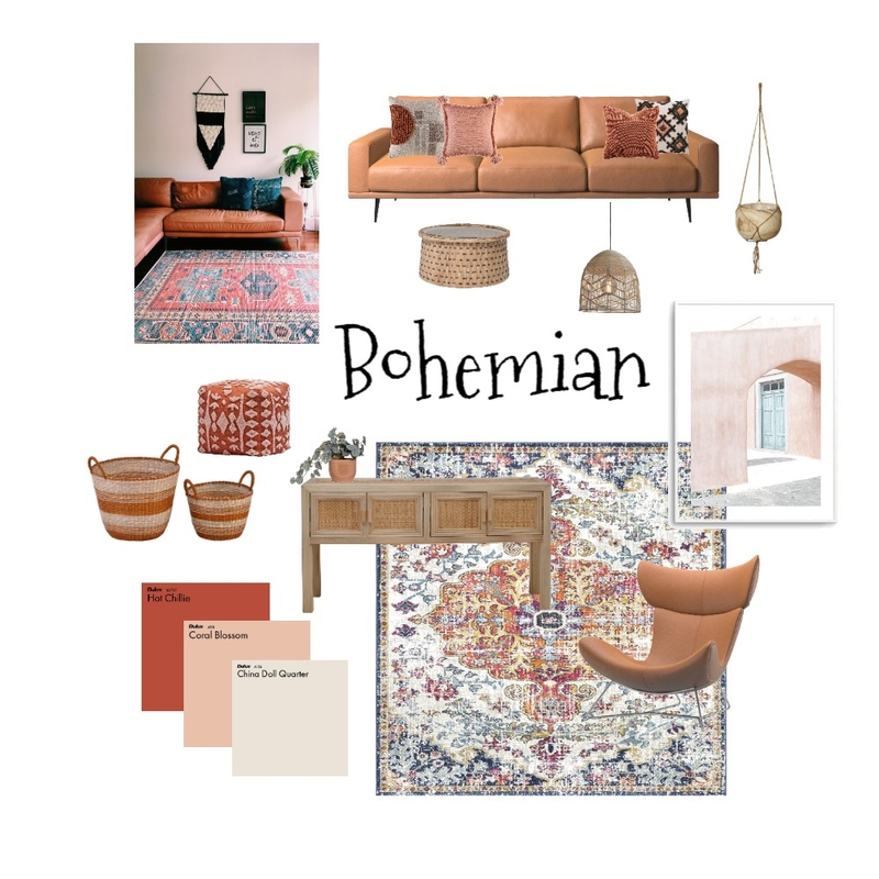 Bohemian Living Mood Board by TRACYLEEBRACE on Style Sourcebook
