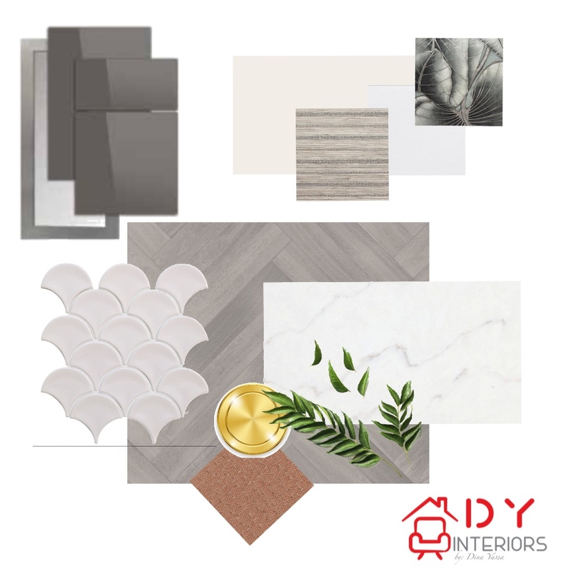 kitchen module 11 sample board with fabric Mood Board by Dyassa on Style Sourcebook