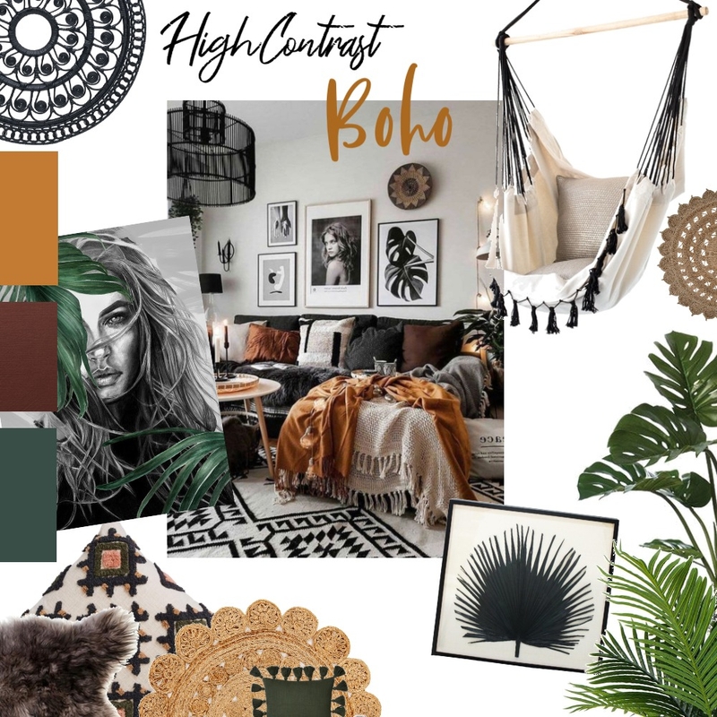 High Contrast Boho Mood Board by terranjanelle on Style Sourcebook