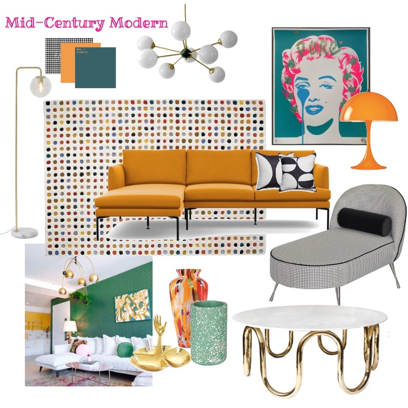 Mid-Century Modern Mood Board by Anetika on Style Sourcebook