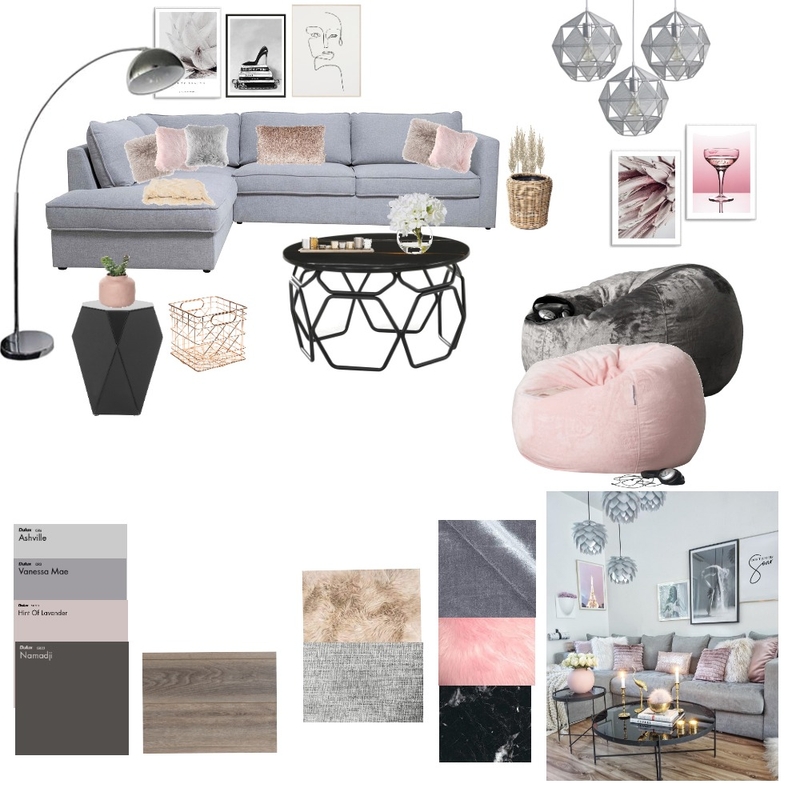 Modern Pink gray Mood Board by Melikarahimi on Style Sourcebook