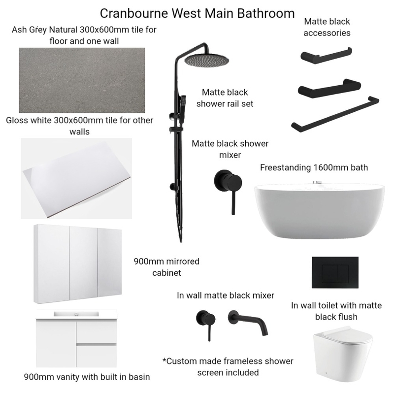 Cranbourne West Main Bathroom Mood Board by Hilite Bathrooms on Style Sourcebook