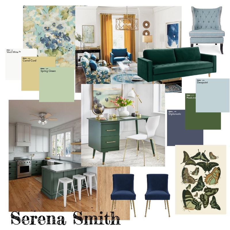 Accented Analogous Mood Board by House of Serena Smith Designs on Style Sourcebook