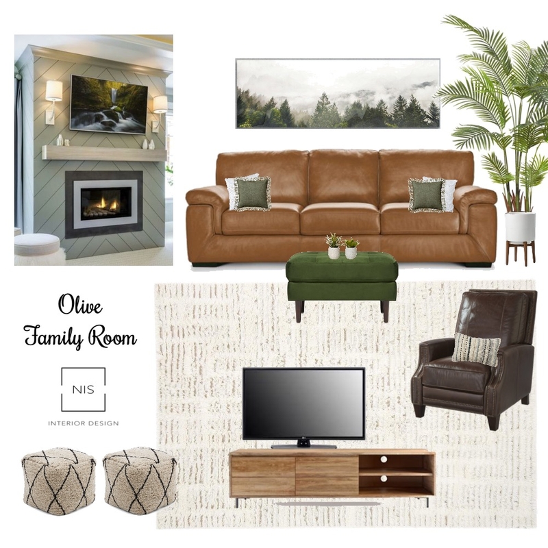 Olive Family Room (option B) Mood Board by Nis Interiors on Style Sourcebook
