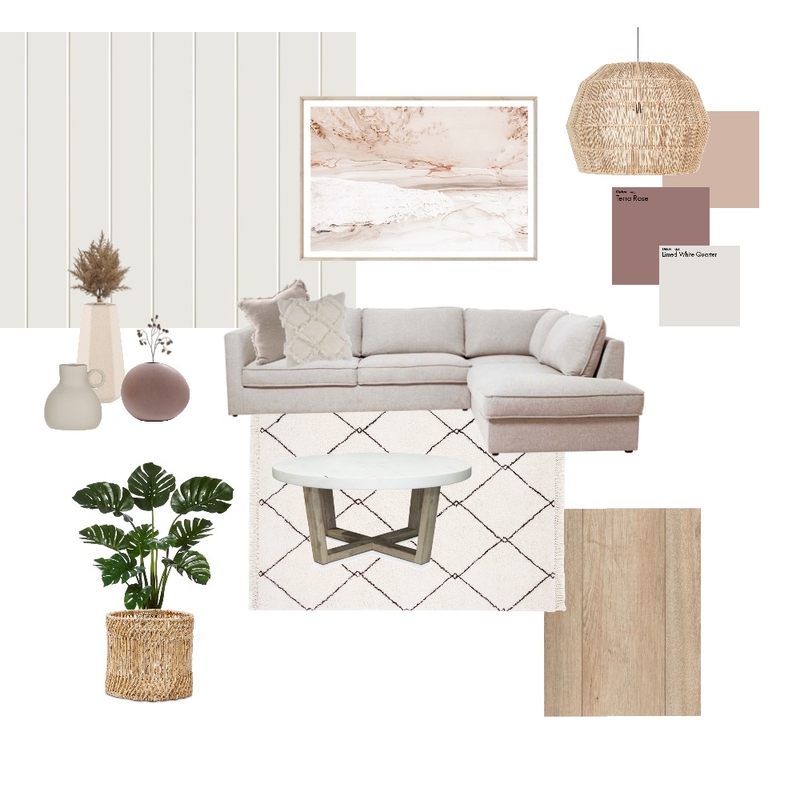 Living Room - Dusty Pink Boho Mood Board by samantha.milne.designs on Style Sourcebook