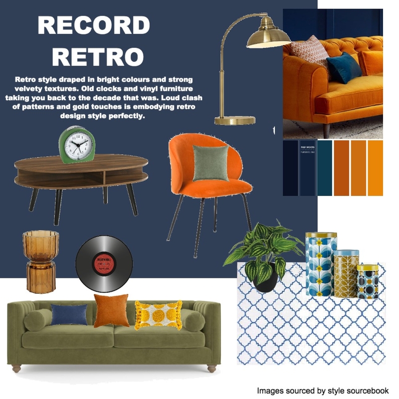 RECORD RETRO Mood Board by chloecous@gmail.com on Style Sourcebook