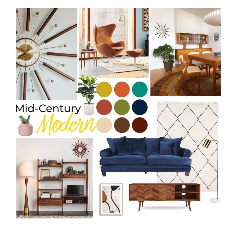 Mid-Century Modern Final Mood Board by malessiavinci on Style Sourcebook