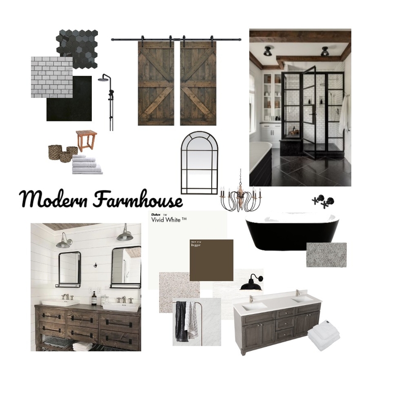 Modern Farmhouse Bathroom Mood Board by BOrban on Style Sourcebook