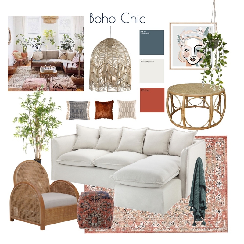 Module 3 - Bohemian Chic Mood Board by Bastin Interiors on Style Sourcebook