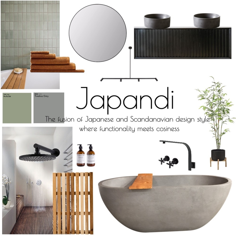Japandi Bathroom Mood Board by rosiebarnett on Style Sourcebook