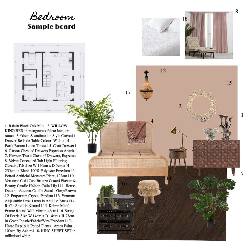 bedroom sample board Mood Board by bettyczok on Style Sourcebook