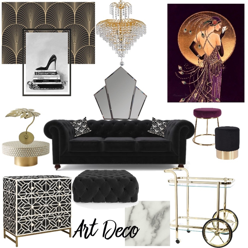 Art Deco Mood Board by Lace Mendes on Style Sourcebook