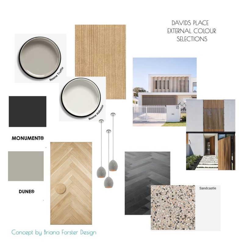 DAVIDS PLACE EXTERNAL COLOUR SELECTIONS Mood Board by Briana Forster Design on Style Sourcebook