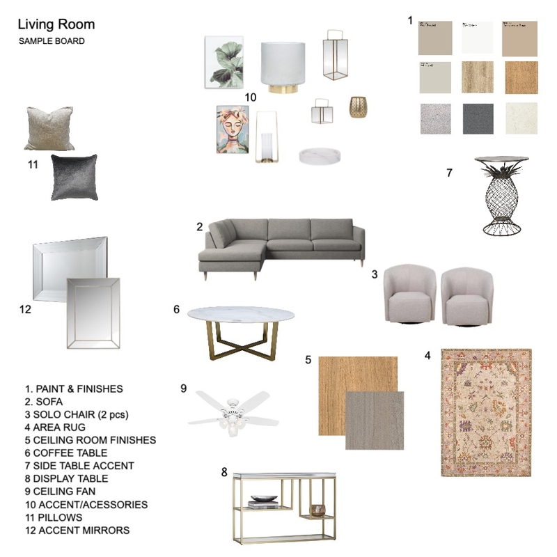 SAMPLE BOARD LIVING ROOM Mood Board by monicalouisedy on Style Sourcebook