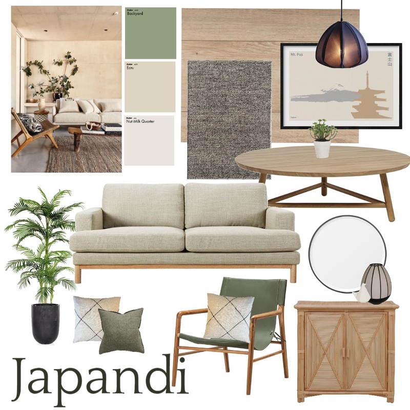 Japandi Lounge Mood Board by emmakessell on Style Sourcebook