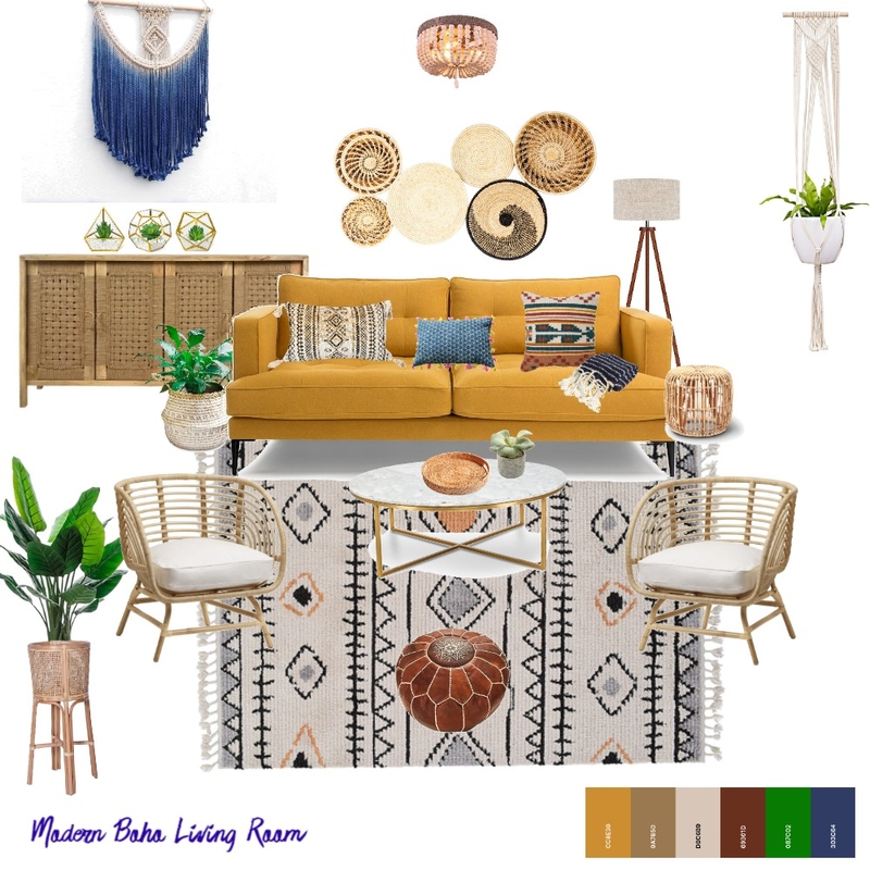 Modern Boho Living Room Mood Board by Rachana Kapoor on Style Sourcebook
