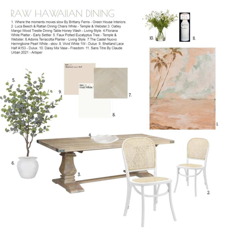 Raw Hawaiian Dining Mood Board by SALT SOL DESIGNS on Style Sourcebook