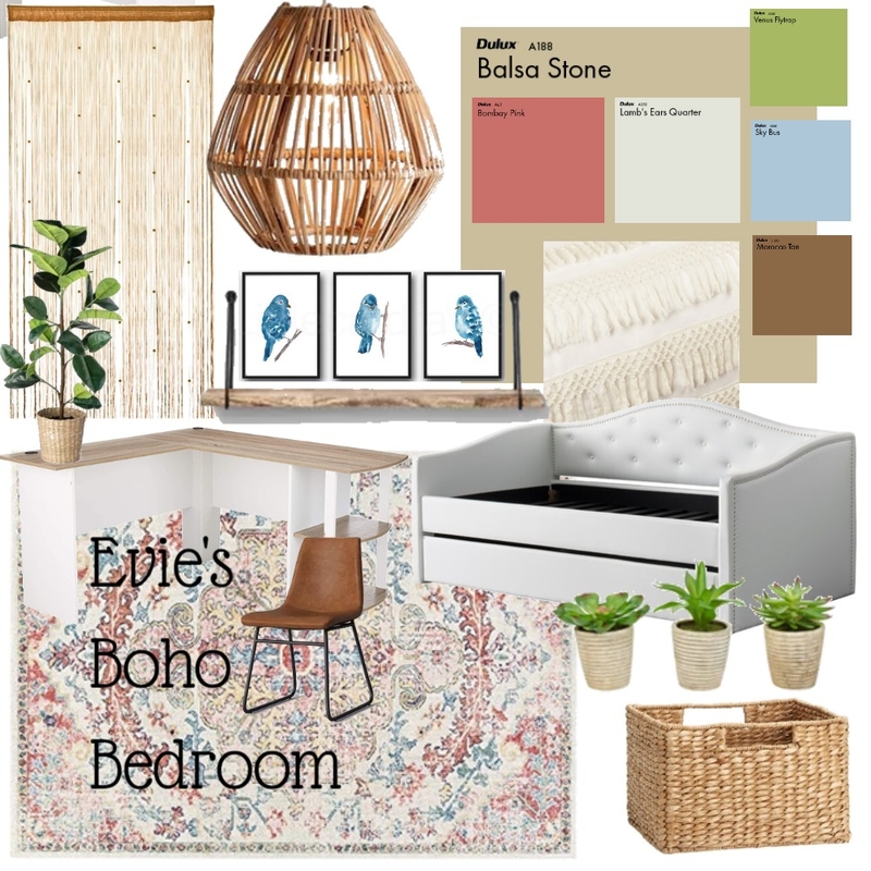 Evie's Boho Bedroom 4 Mood Board by TMDdesigner on Style Sourcebook