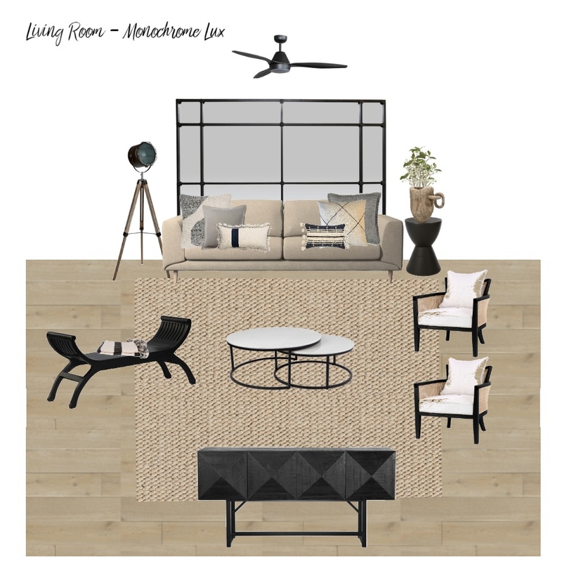 Living Room - Monochrome Lux Mood Board by Casa Macadamia on Style Sourcebook