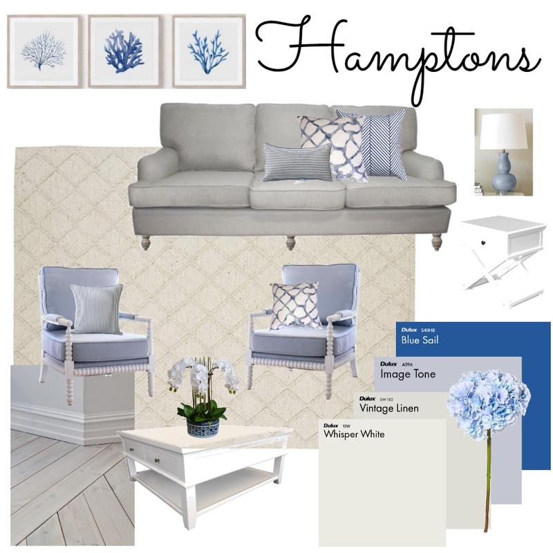 Hamptons Lounge Room Mood Board by intdesignanddecorate on Style Sourcebook