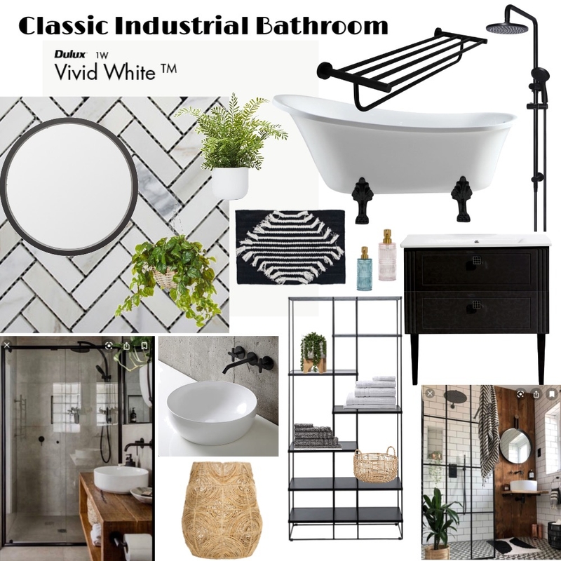 Classic Industrial Bathroom - Final Mood Board by Azure on Style Sourcebook