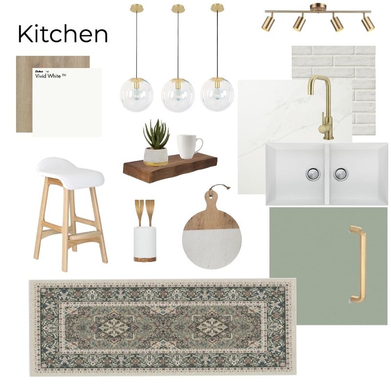 Sage and Gold Kitchen Mood Board by Madeline Campbell on Style Sourcebook