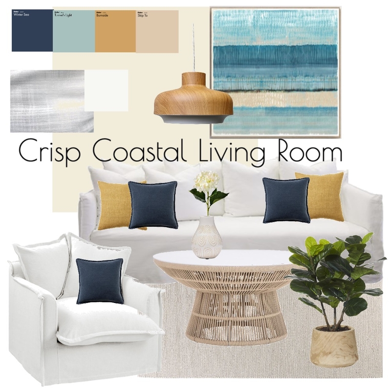 Crisp Coastal Living Room Mood Board by Annemarie de Vries on Style Sourcebook