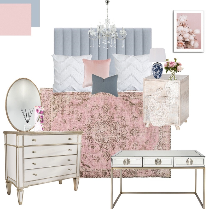 Pink and Blue Mood Mood Board by Maegan Perl Designs on Style Sourcebook