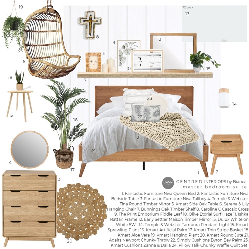 Middle Street Project - MAIN BEDROOM Mood Board by Centred Interiors on Style Sourcebook