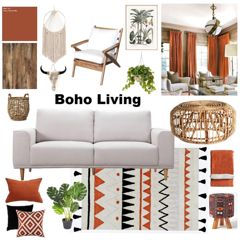 Boho Living Mood Board by JLevkous on Style Sourcebook