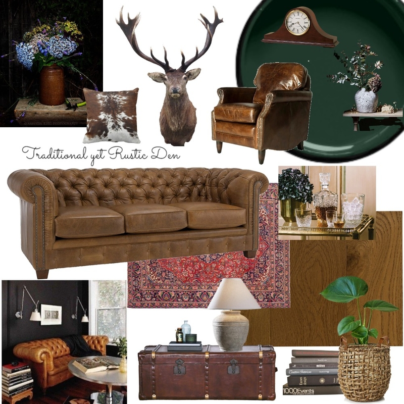 Traditional Rustic Den 2 Mood Board by juleslove on Style Sourcebook