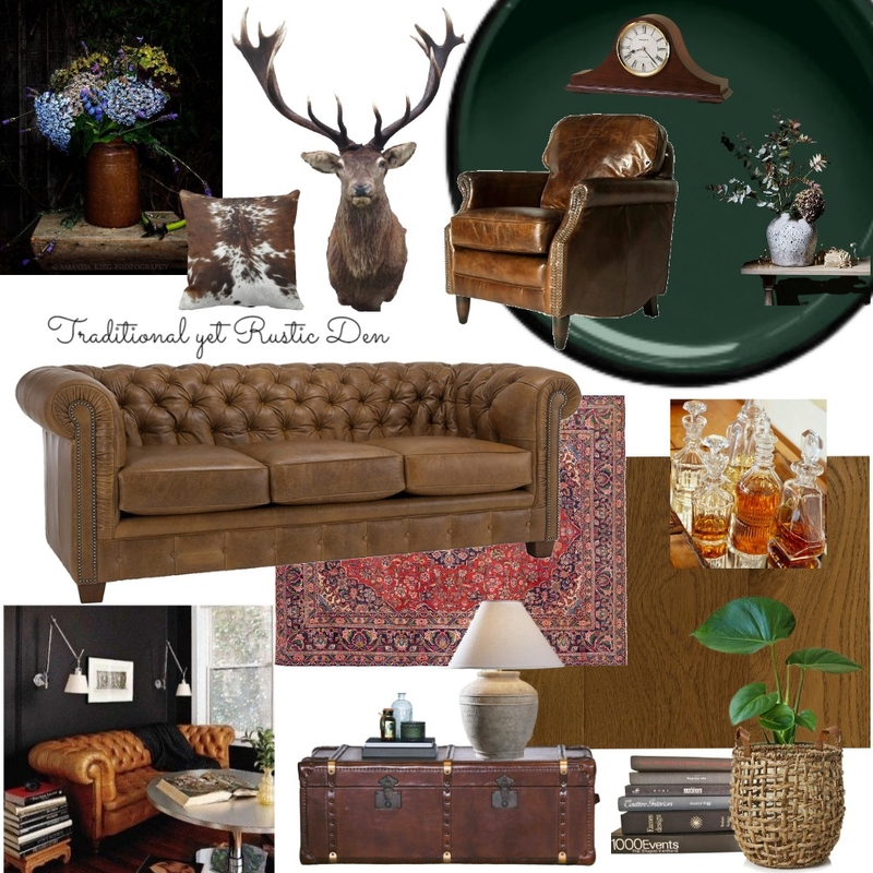 Traditional Rustic Den 4 Mood Board by juleslove on Style Sourcebook