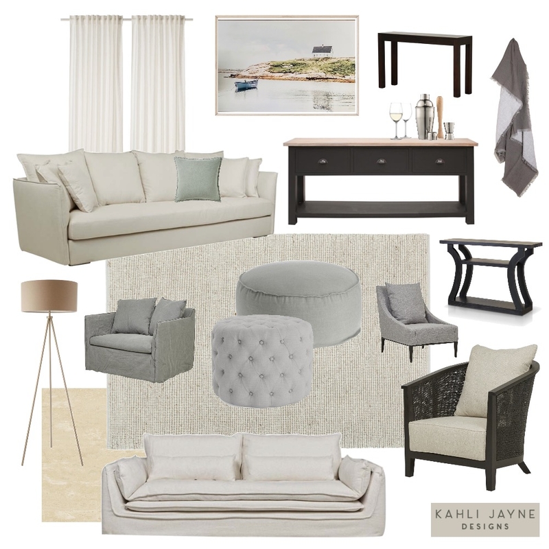 Contemporary Farmhouse Sitting Room Mood Board by Kahli Jayne Designs on Style Sourcebook