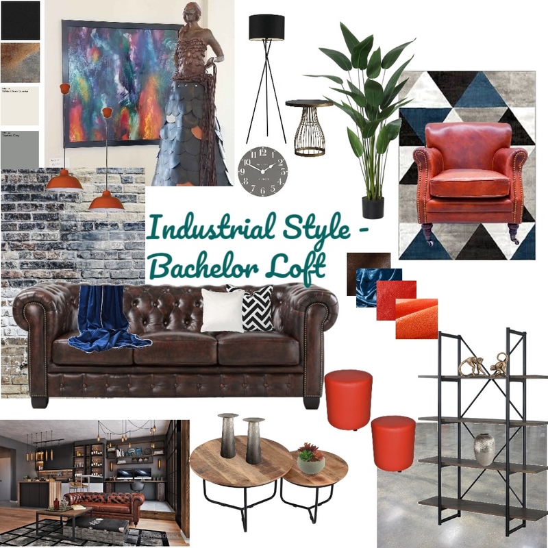 Industrial Style - Bachelor Loft Mood Board by Brenda Maps on Style Sourcebook