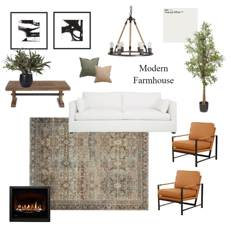 Modern Farmhouse Living Room Mood Board by charm11 on Style Sourcebook