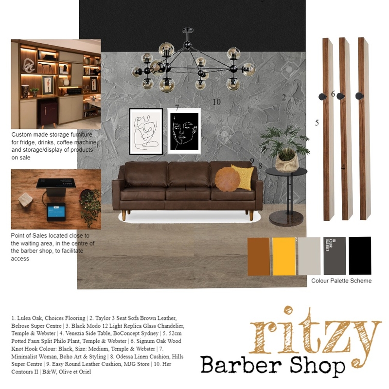 Ritzy Barbershop 02 Mood Board by caroliiners on Style Sourcebook