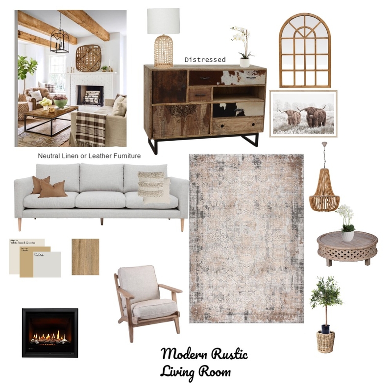 Modern Rustic Living Room Mood Board by Liezlvh on Style Sourcebook