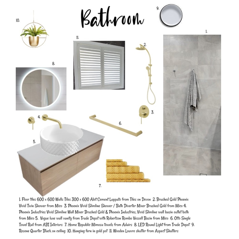 Sample Board bathroom Mood Board by JacindaM on Style Sourcebook