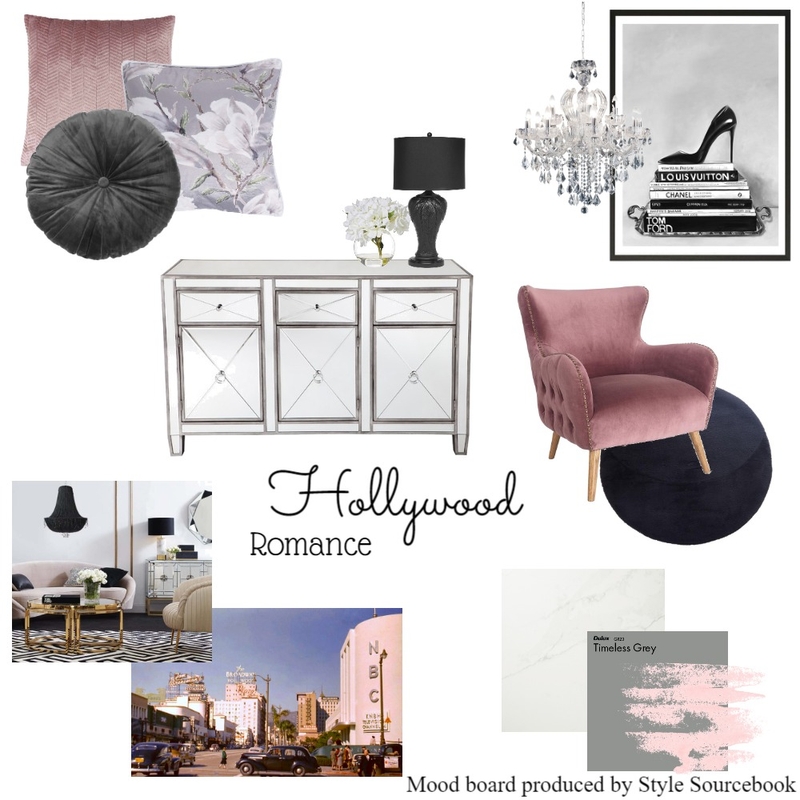 Hollywood Romance Blush Mood Board by MikaelaJaye on Style Sourcebook