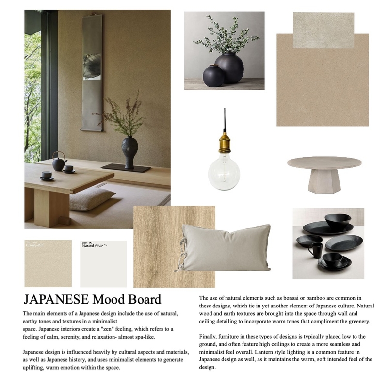 Japanese Moodboard Mood Board by Sunday Folk Design Co. on Style Sourcebook