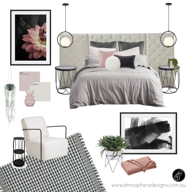 Contemporary Blush Master Suite Mood Board by Atmosphere Designs on Style Sourcebook