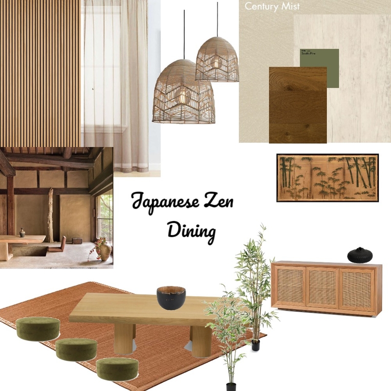 Japanese Dining  Room Mood Board by Allison Armstrong on Style Sourcebook