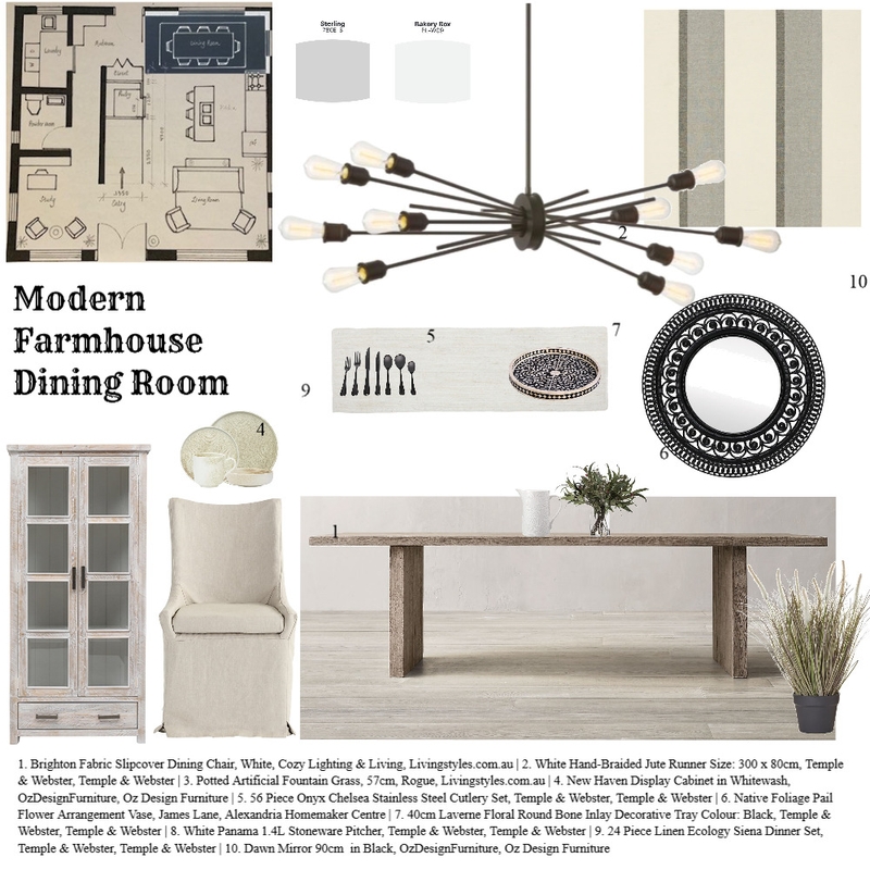 Assignment 9 Dining Room Mood Board by mambro on Style Sourcebook