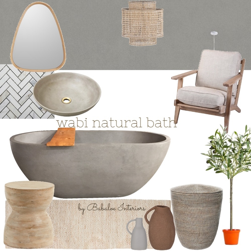 wabi natural bathroom Mood Board by Babaloe Interiors on Style Sourcebook